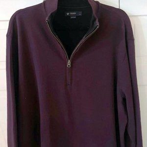 Cremieux Classics 1/2 Zip Purple Pullover Sweater Mens XL Soft Knit Mock Neck